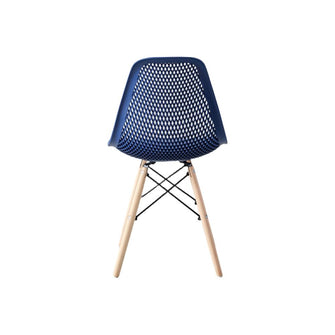 Silla Marcus, Color Azul, Con espaldar y patas en Madera X4