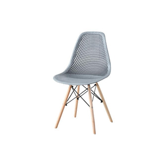 Silla Marcus, Color Gris Oscuro, Con espaldar y patas en Madera X2