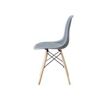 Silla Aira, Color Gris Oscuro, con Espaldar y Patas en Madera