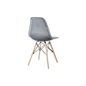 Silla Marcus, Color Gris Oscuro, Con espaldar y patas en Madera X2