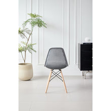 Silla Marcus, Color Gris Oscuro, Con espaldar y patas en Madera X4