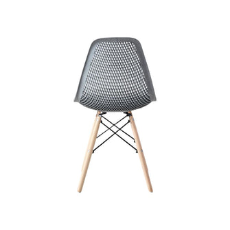 Silla Marcus, Color Gris Oscuro, Con espaldar y patas en Madera X2