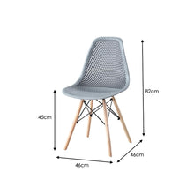 Silla Aira, Color Gris Oscuro, con Espaldar y Patas en Madera