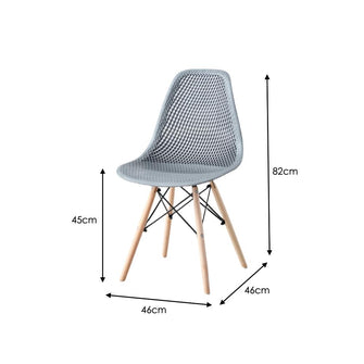 Silla Marcus, Color Gris Oscuro, Con espaldar y patas en Madera X2