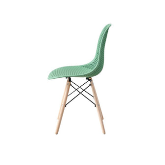 Silla Marcus, Color Verde Oliva, Con espaldar y patas en Madera X2