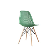 Set de 4 Sillas Aira, Color Verde Oliva, con Espaldar y Patas en Madera