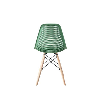 Silla Marcus, Color Verde Oliva, Con espaldar y patas en Madera