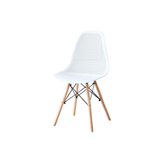 Silla Marcus, Color Blanco, Con espaldar y patas en Madera X4