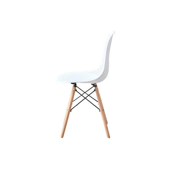 Silla Marcus, Color Blanco, Con espaldar y patas en Madera X4