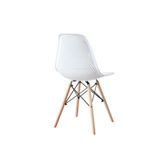 Silla Marcus, Color Blanco, Con espaldar y patas en Madera X4