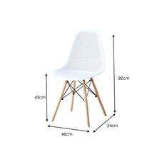 Set de 4 Sillas Aira, Color Blanco, con Espaldar y Patas en Madera