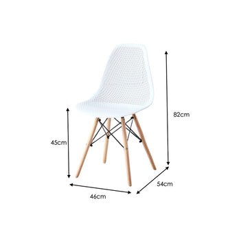 Silla Marcus, Color Blanco, Con espaldar y patas en Madera X4