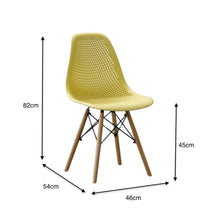 Set de 4 Sillas Aira, Color Amarillo, con Espaldar y Patas en Madera