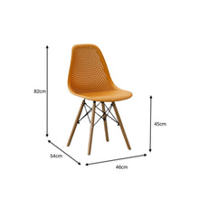 Silla Aira, Color Naranja, con Espaldar y Patas en Madera