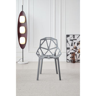 Silla Roxy, Color Gris Oscuro, Con espaldar y diseño Moderno X4