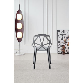 Silla Roxy, Color Gris Oscuro, Con espaldar y diseño Moderno X4