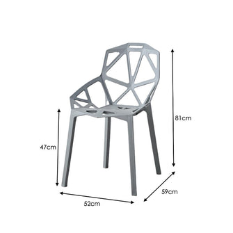 Silla Roxy, Color Gris Oscuro, Con espaldar y diseño Moderno X4