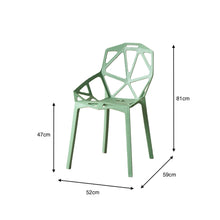 Set de 4 Sillas Roxy, Color Verde, con Espaldar y Diseño Moderno