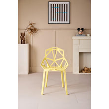 Silla Roxy, Color Amarillo, Con espaldar y diseño Moderno X4