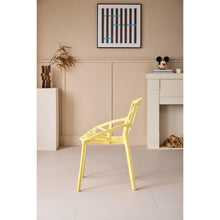 Silla Roxy, Color Amarillo, Con espaldar y diseño Moderno X4