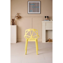 Set de 4 Sillas Roxy, Color Amarillo, con Espaldar y Diseño Moderno