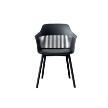 Silla con Cojín Max, Color Negro, con Espaldar en Rejilla