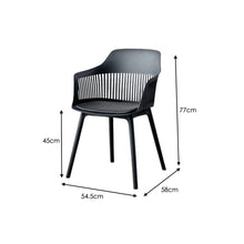 Silla con Cojín Max, Color Negro, con Espaldar en Rejilla