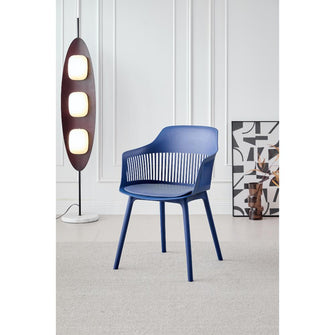 Silla Con Cojin Max, Color Azul, Con espaldar y cojín X4