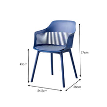 Silla Con Cojin Max, Color Azul, Con espaldar y cojín X4