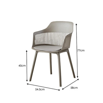 Silla Con Cojin Max, Color Taupe, Con espaldar y cojín X4