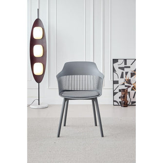 Silla Con Cojin Max, Color Gris Oscuro, Con espaldar y cojín