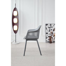 Silla Con Cojin Max, Color Gris Oscuro, Con espaldar en rejilla