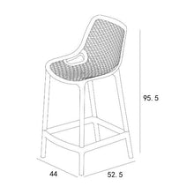 Silla para Bar Miame, Color Gris Oscuro, con reposa pies en diseño Moderno X2
