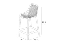 Silla para Bar Miame, Color Negro, con reposa pies en diseño Moderno X2