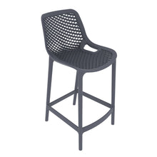 Silla para Bar Miame, Color Gris Oscuro, con reposa pies en diseño Moderno X2