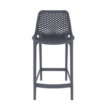 Silla para Bar Miame, Color Gris Oscuro, con reposa pies en diseño Moderno