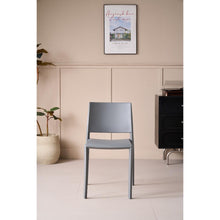 Set de 6 Sillas Toledo, Color Gris, con Espaldar Liso y Cuadrado, Diseño Moderno