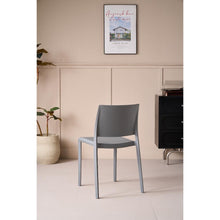Set de 6 Sillas Toledo, Color Gris, con Espaldar Liso y Cuadrado, Diseño Moderno
