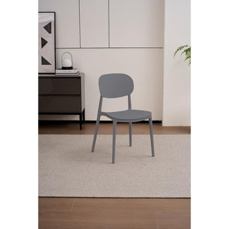 Silla Milan, Color Gris Oscuro, Con espaldar y diseño Moderno X4