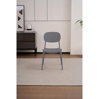 Silla Milan, Color Gris Oscuro, Con espaldar y diseño Moderno