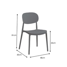 Silla Milán, Color Gris Oscuro, con Espaldar y Diseño Moderno