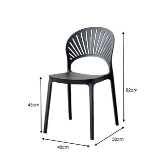 Silla Paraiso, Color Negro, Con espaldar y diseño Moderno X2