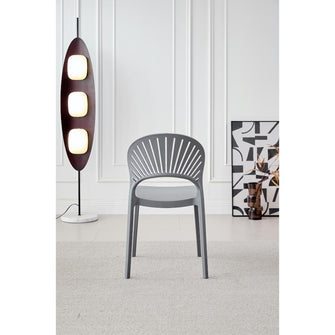 Silla Paraiso, Color Gris Oscuro, Con espaldar y diseño Moderno X2