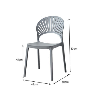 Silla Paraiso, Color Gris Oscuro, Con espaldar y diseño Moderno X4