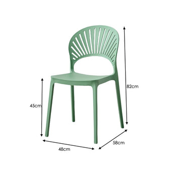 Silla Paraiso, Color Verde Oliva, Con espaldar y diseño Moderno X4