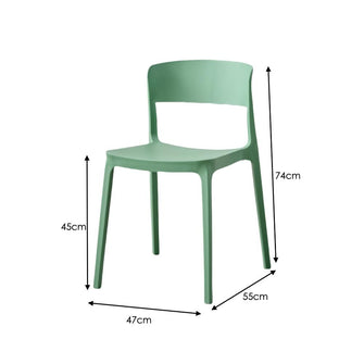 Silla Monaco, Color Verde Oliva, Con espaldar y diseño Moderno X2