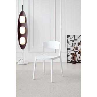 Silla Monaco, Color Blanco, Con espaldar y diseño Moderno X2