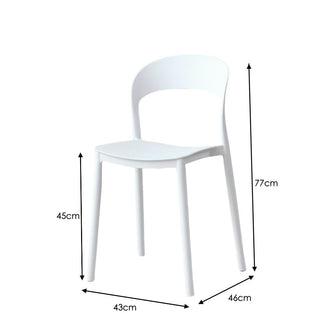 Silla Elena, Color Blanco, Con espaldar y diseño Moderno