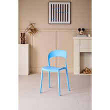 Set de 4 Sillas Patrick, Color Azul, con Espaldar y Diseño Moderno