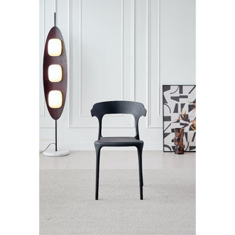 Silla Elena, Color Negro, Con espaldar y diseño Moderno X2